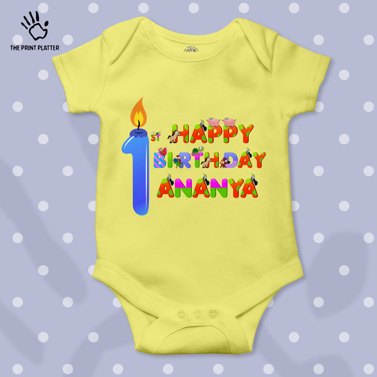 First Birthday Ananya Unisex Half Sleeve Romper