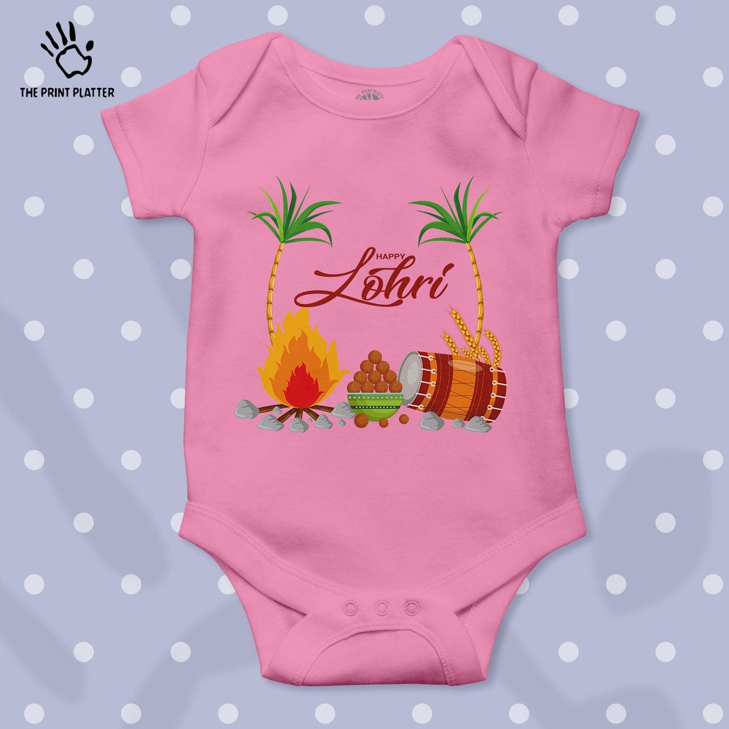 Happy Lohri Unisex Half Sleeve Romper