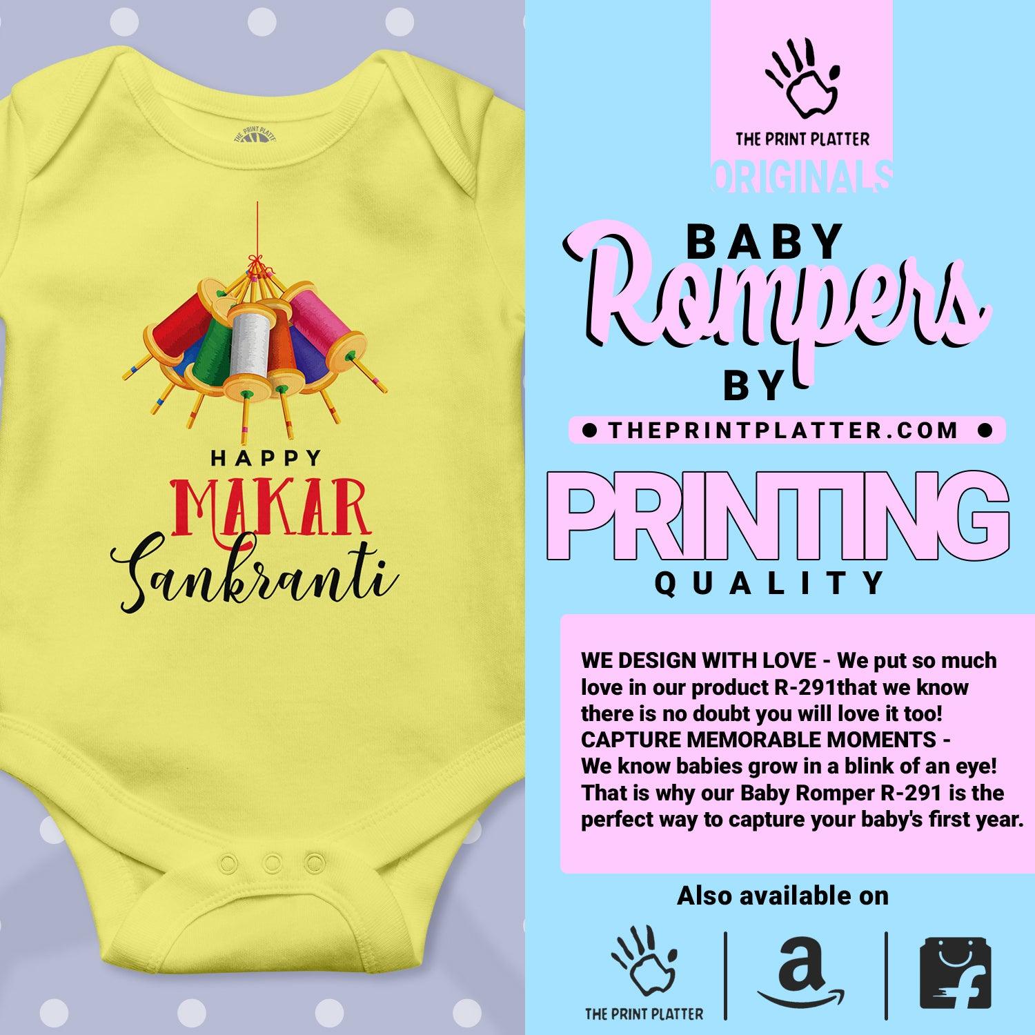 Happy Makar Sankranti Unisex Half Sleeve Romper