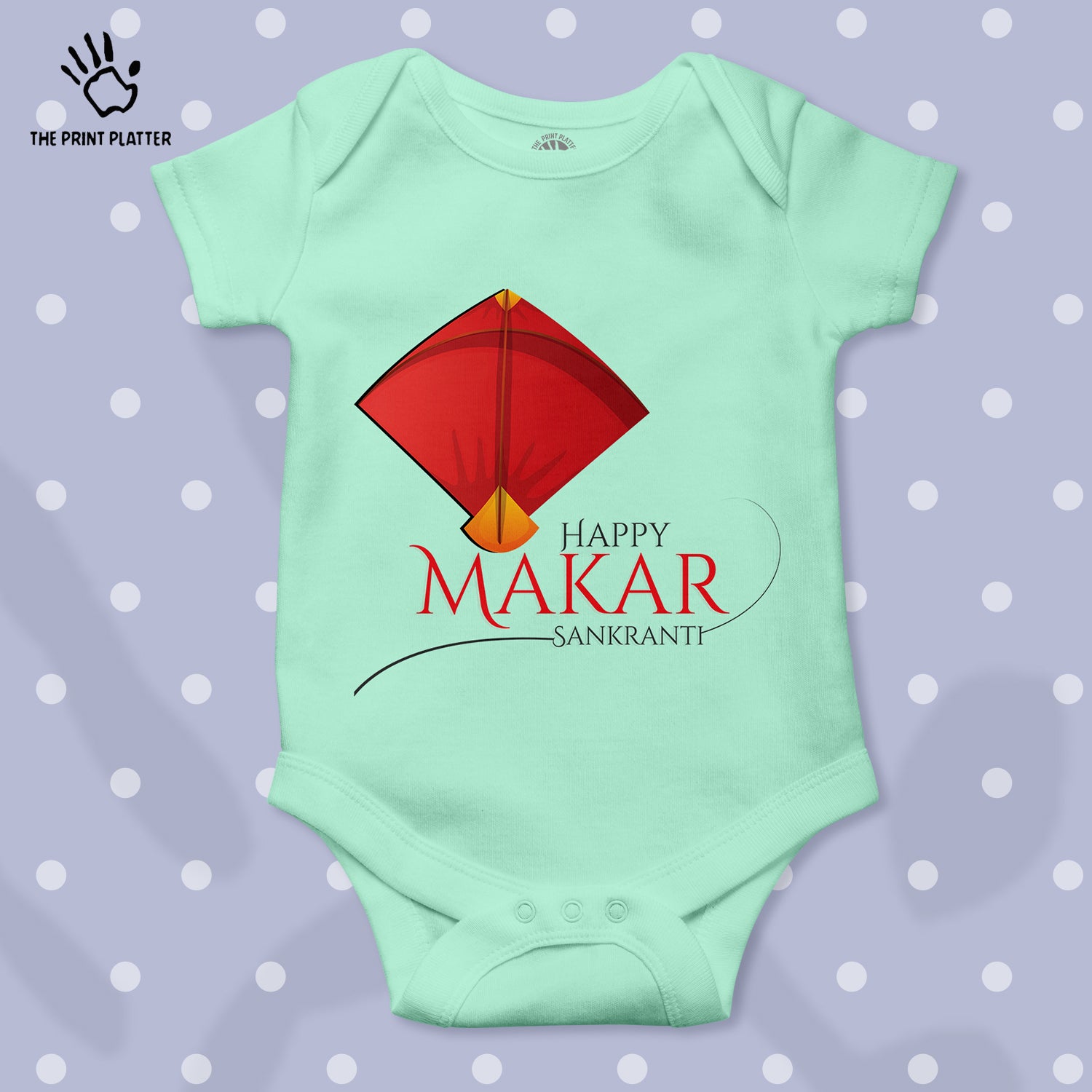 Happy Makar Sankranti Unisex Half Sleeve Romper