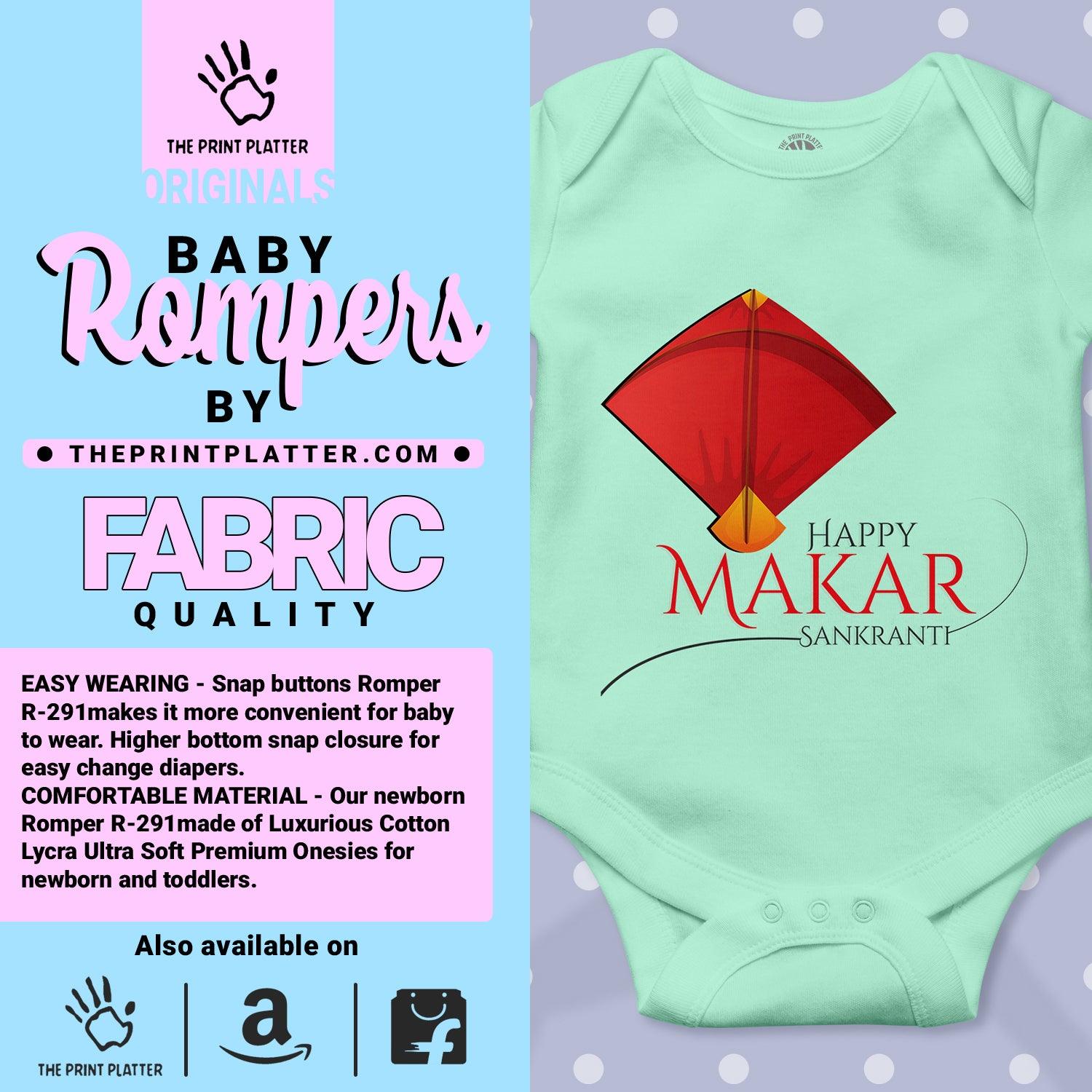Happy Makar Sankranti Unisex Half Sleeve Romper