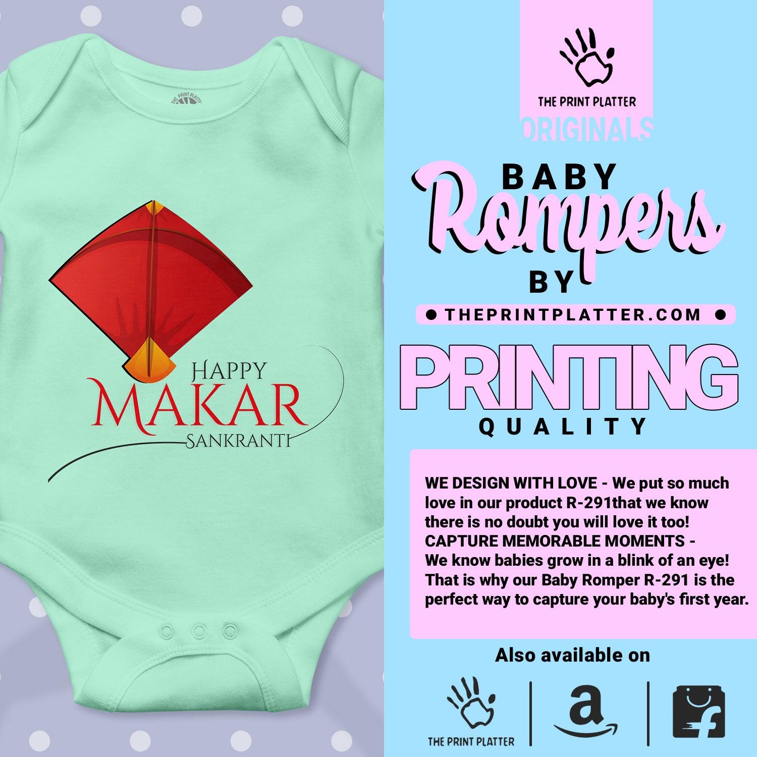 Happy Makar Sankranti Unisex Half Sleeve Romper