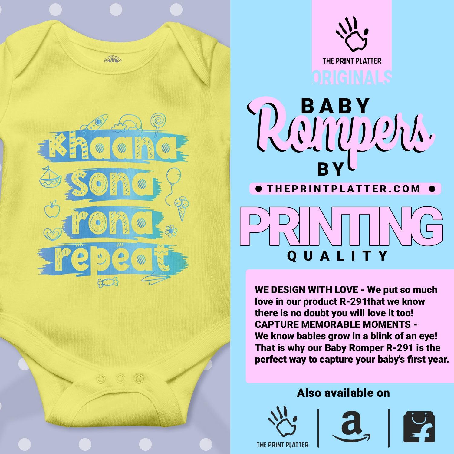 Khaana Sona Rona Repeat Unisex Half Sleeve Romper
