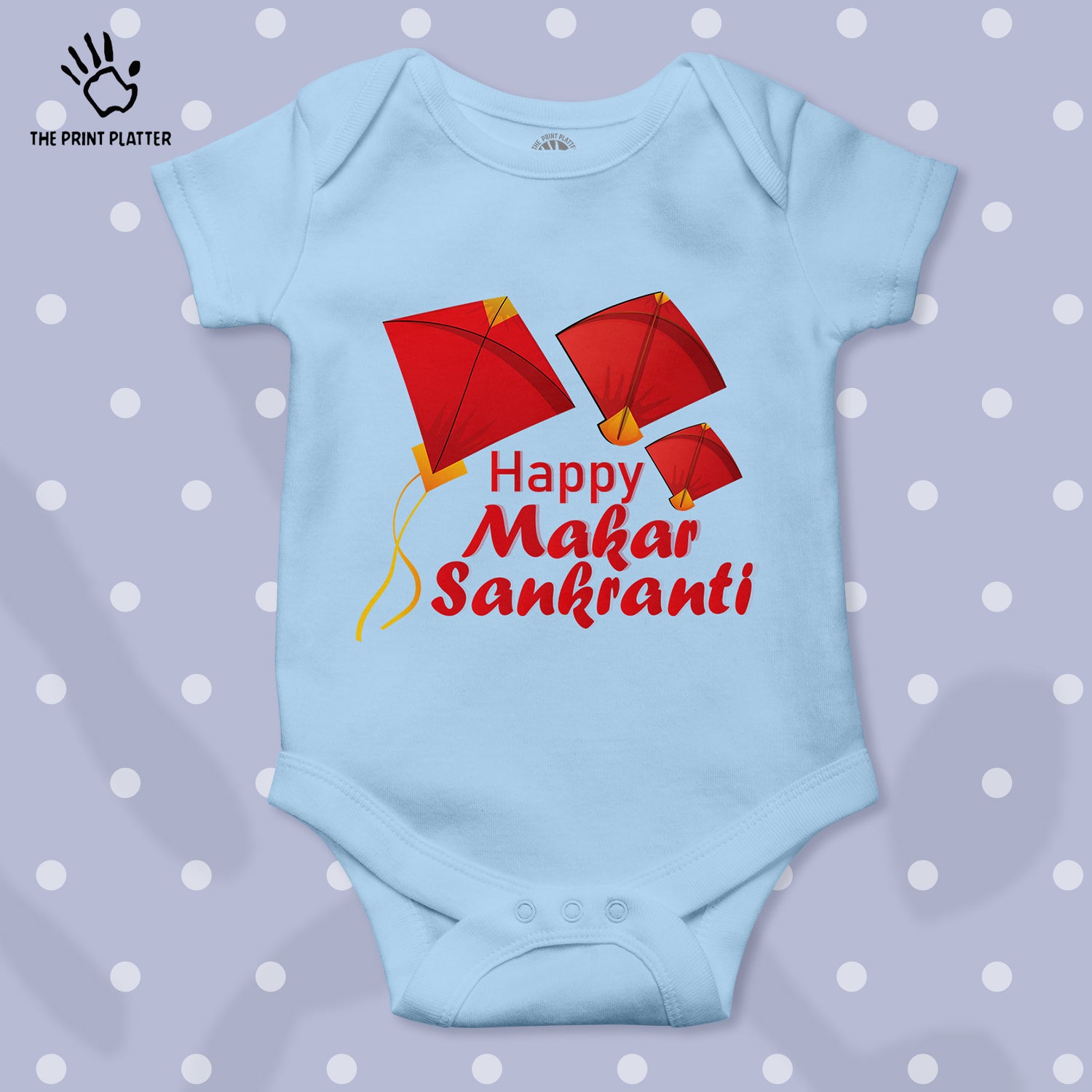 Happy Makar Sankranti Unisex Half Sleeve Romper