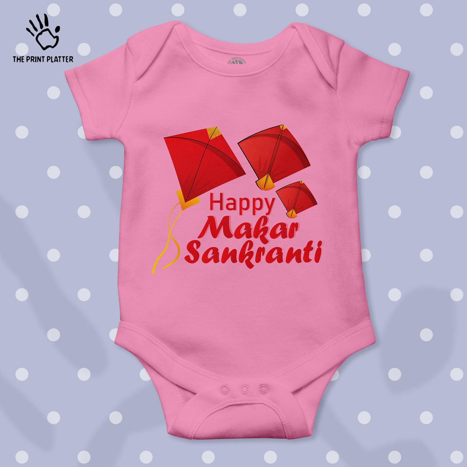 Happy Makar Sankranti Unisex Half Sleeve Romper