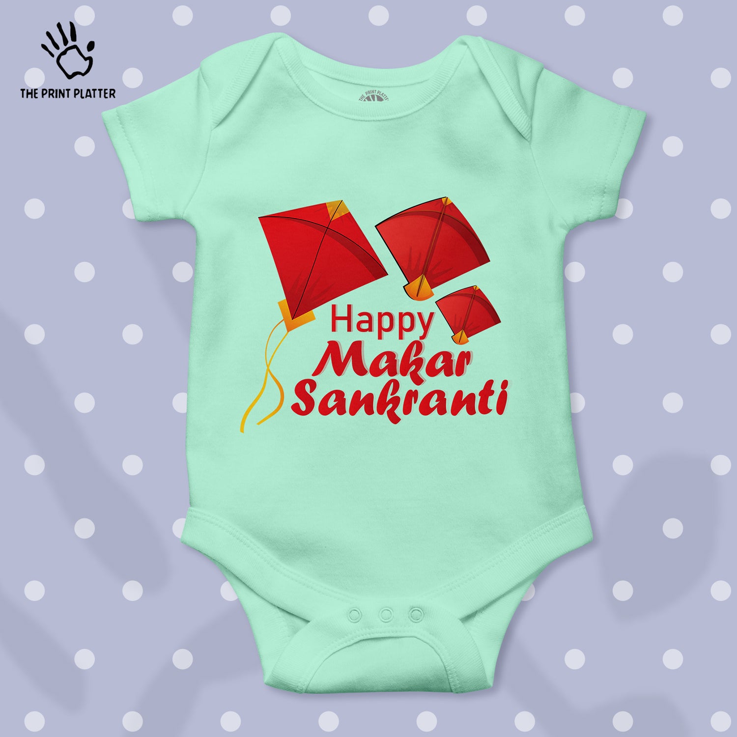 Happy Makar Sankranti Unisex Half Sleeve Romper