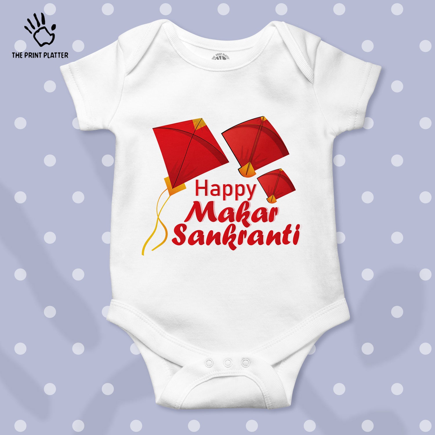 Happy Makar Sankranti Unisex Half Sleeve Romper