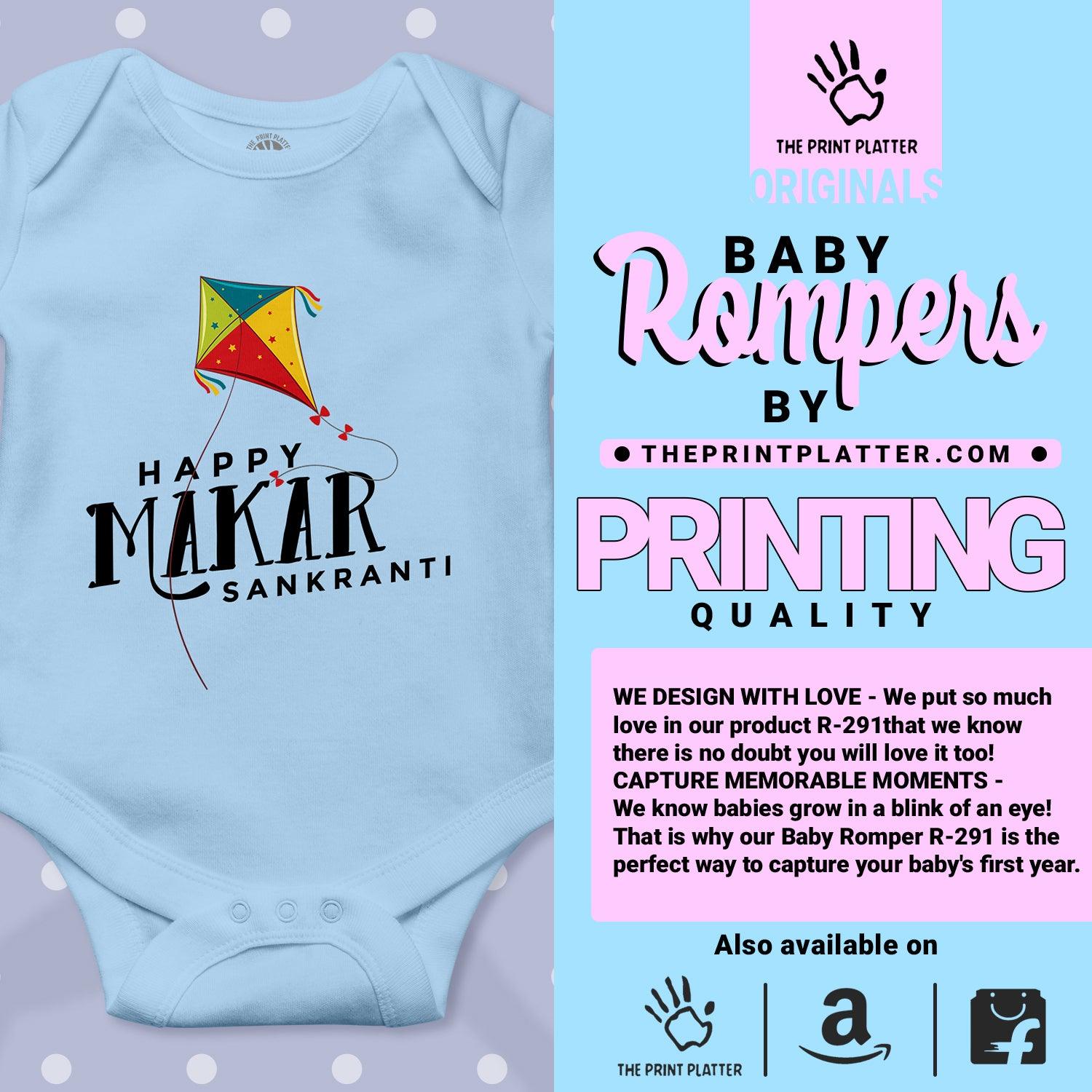 Happy Makar Sankranti Unisex Half Sleeve Romper