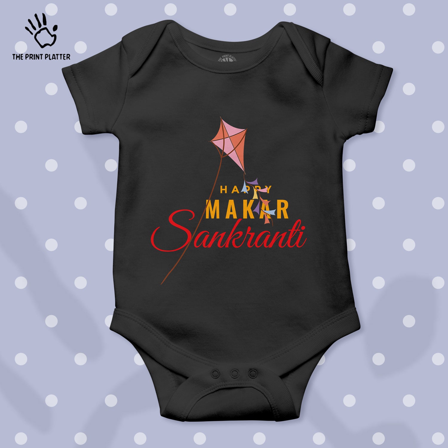 Happy Makar Sankranti Unisex Half Sleeve Romper