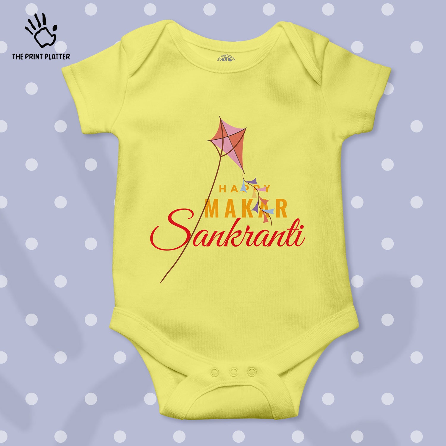 Happy Makar Sankranti Unisex Half Sleeve Romper