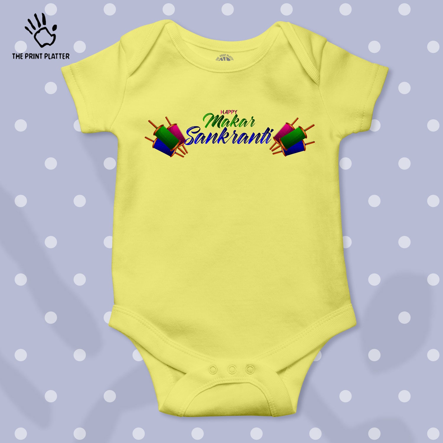 Happy Makar Sankranti Unisex Half Sleeve Romper