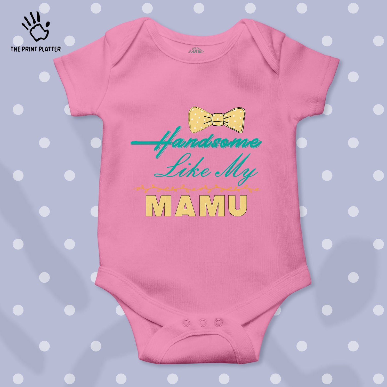 Handsome Like My Mamu Unisex Half Sleeve Romper