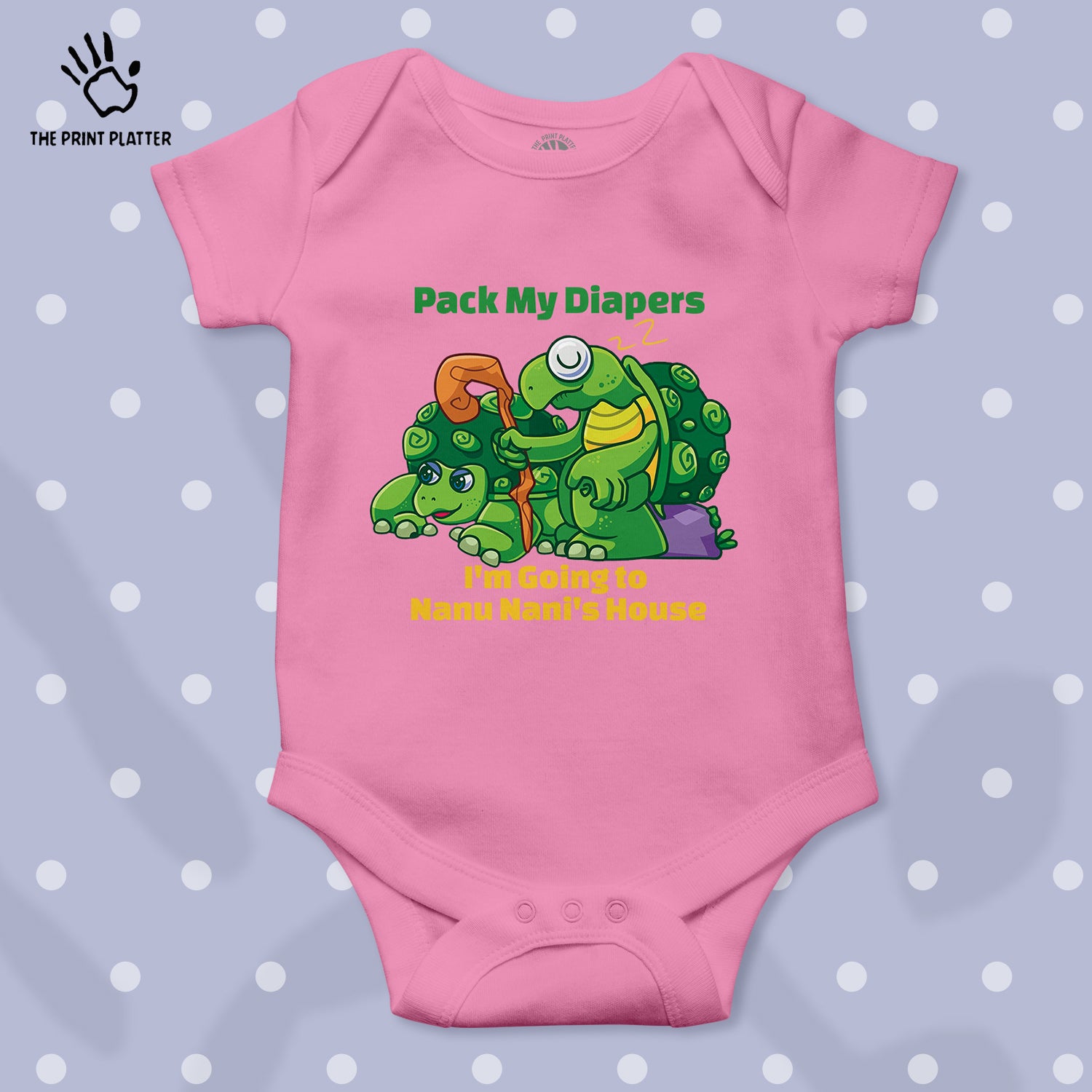 Pack My Diapers I'M Going To Nanu Nani's House Unisex Half Sleeve Romper