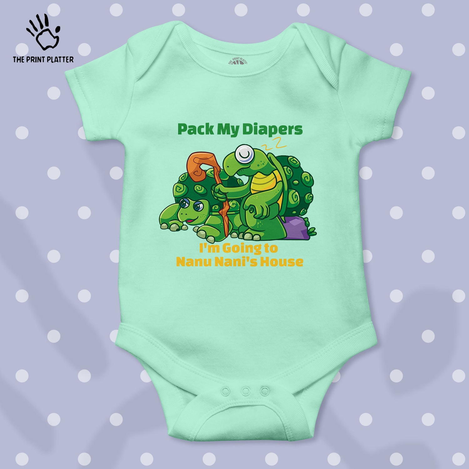 Pack My Diapers I'M Going To Nanu Nani's House Unisex Half Sleeve Romper