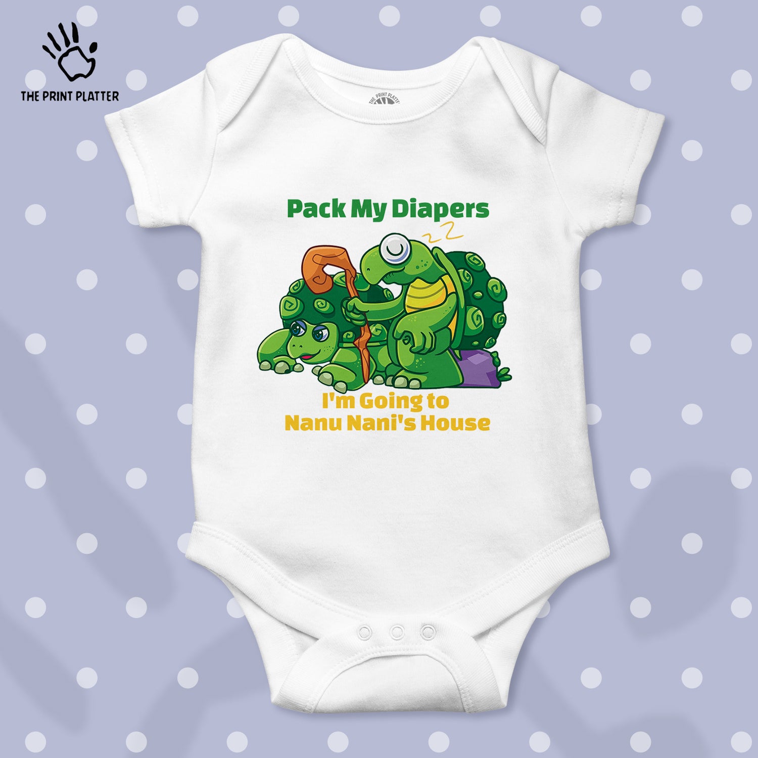 Pack My Diapers I'M Going To Nanu Nani's House Unisex Half Sleeve Romper