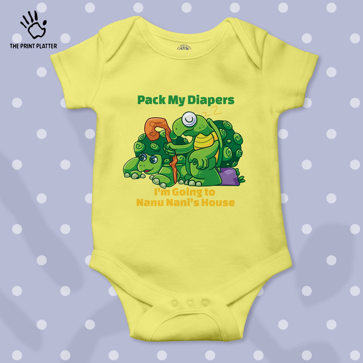 Pack My Diapers I'M Going To Nanu Nani's House Unisex Half Sleeve Romper