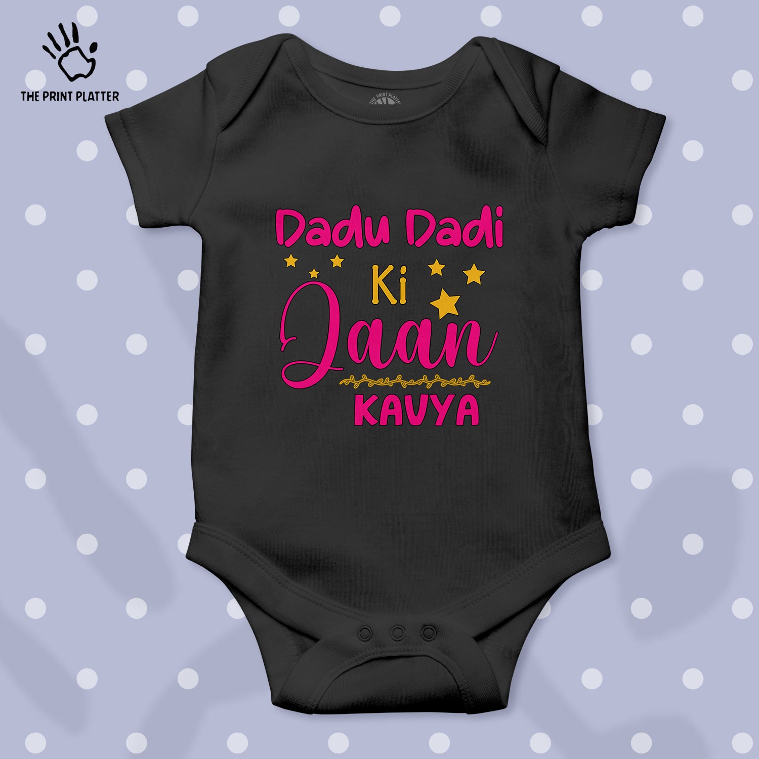 Dadu Dadi Ki Jaan Kavya Unisex Half Sleeve Romper