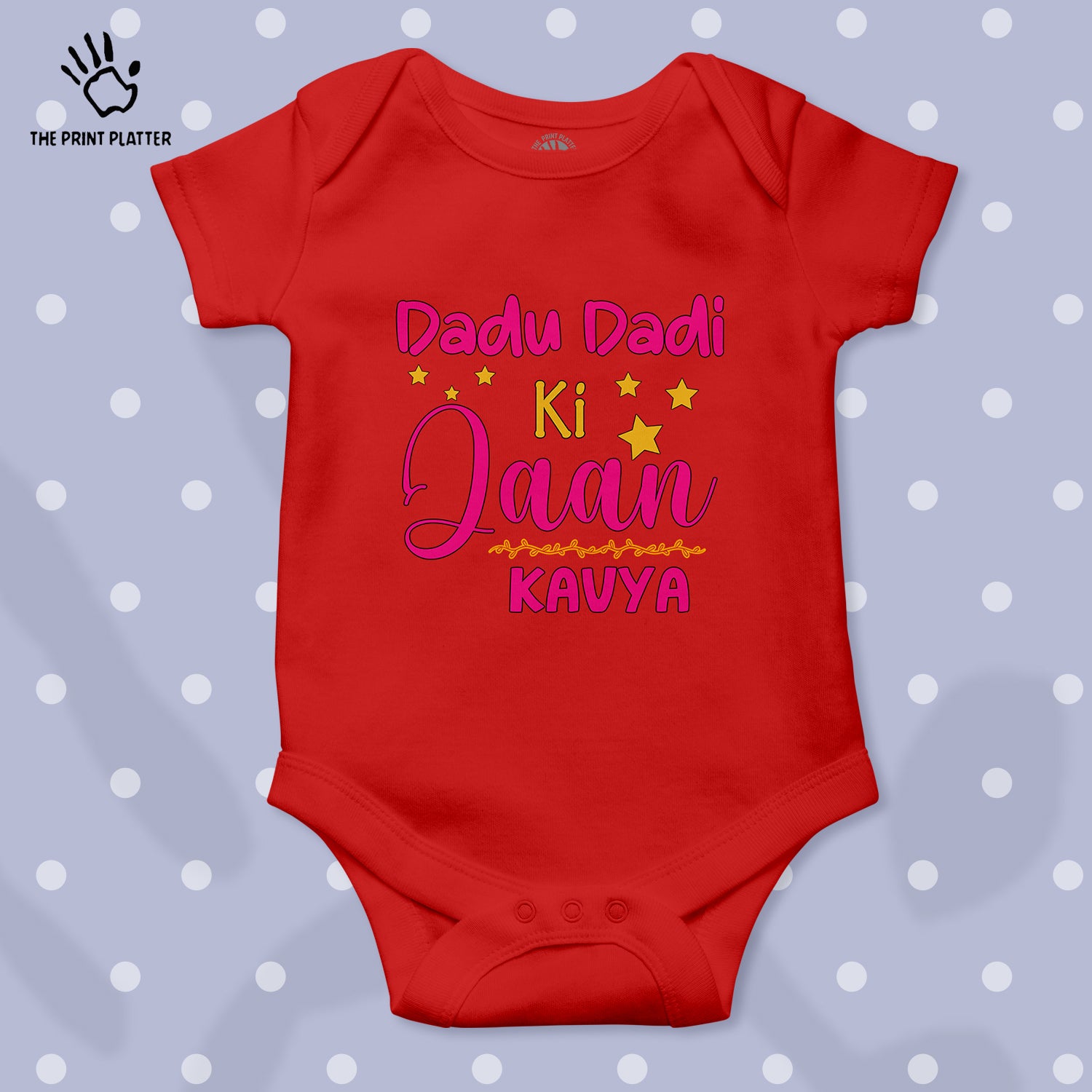 Dadu Dadi Ki Jaan Kavya Unisex Half Sleeve Romper