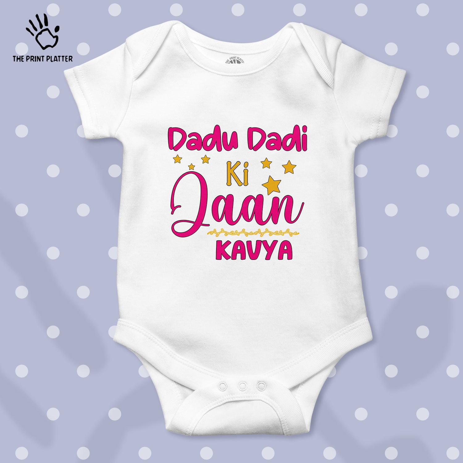 Dadu Dadi Ki Jaan Kavya Unisex Half Sleeve Romper