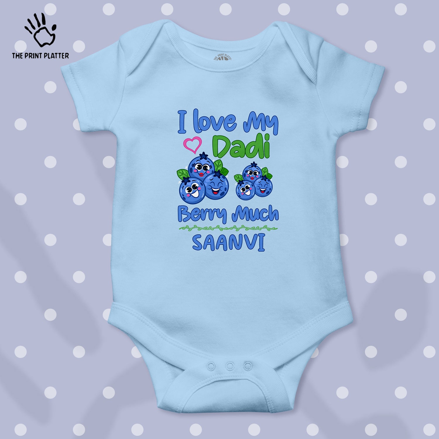 I Love My Dadi Berry Much Saanvi Unisex Half Sleeve Romper