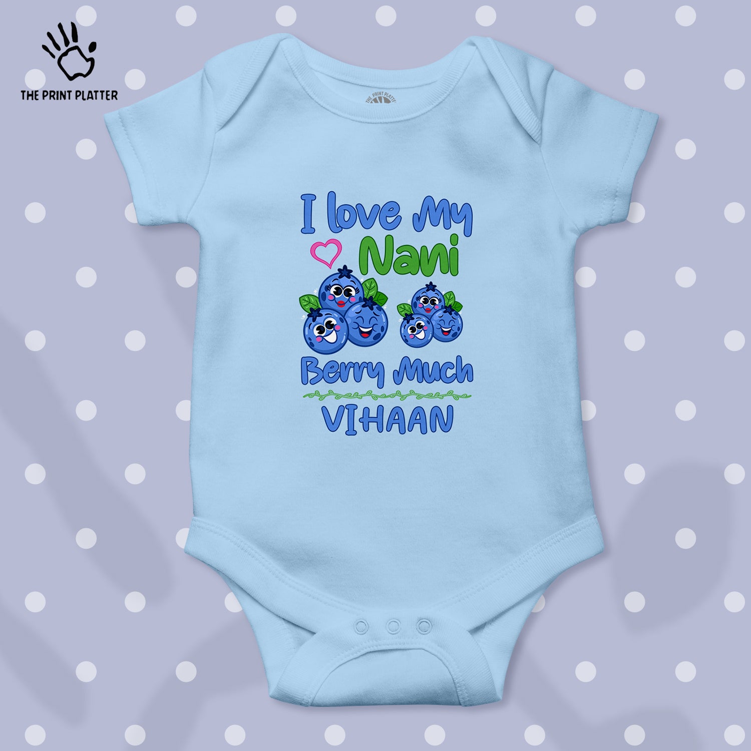 I Love My Nani Berry Much Vihaan Unisex Half Sleeve Romper