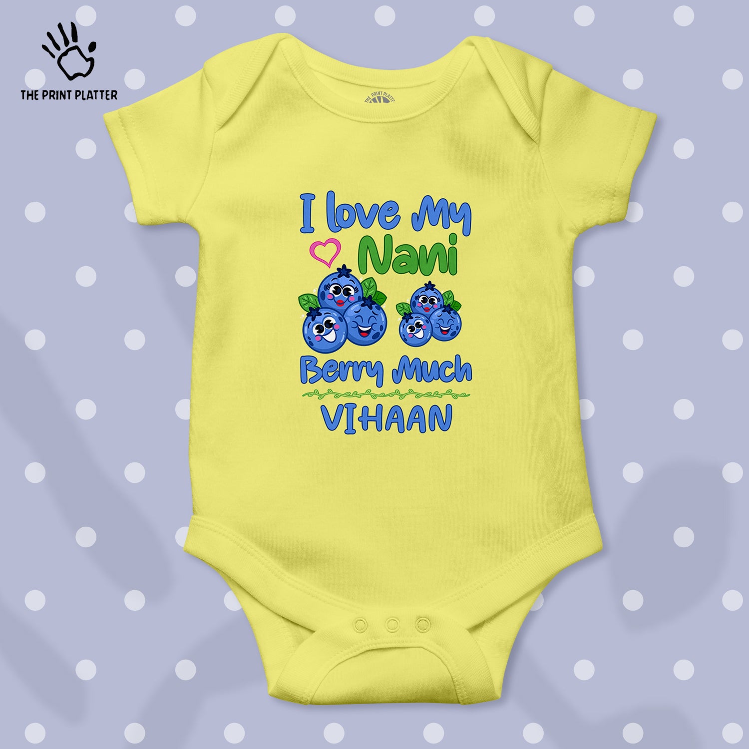 I Love My Nani Berry Much Vihaan Unisex Half Sleeve Romper