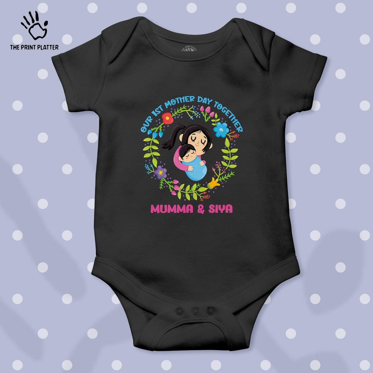 Our First Mother's Day Togather Mumma And Siya Unisex Half Sleeve Romper