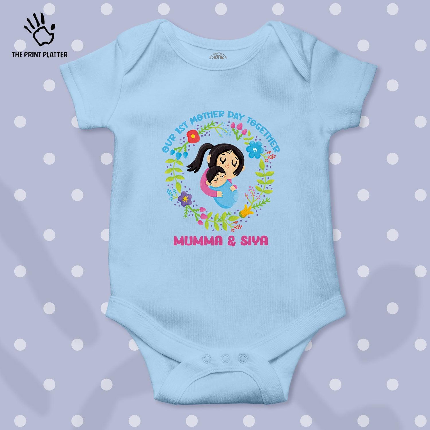 Our First Mother's Day Togather Mumma And Siya Unisex Half Sleeve Romper