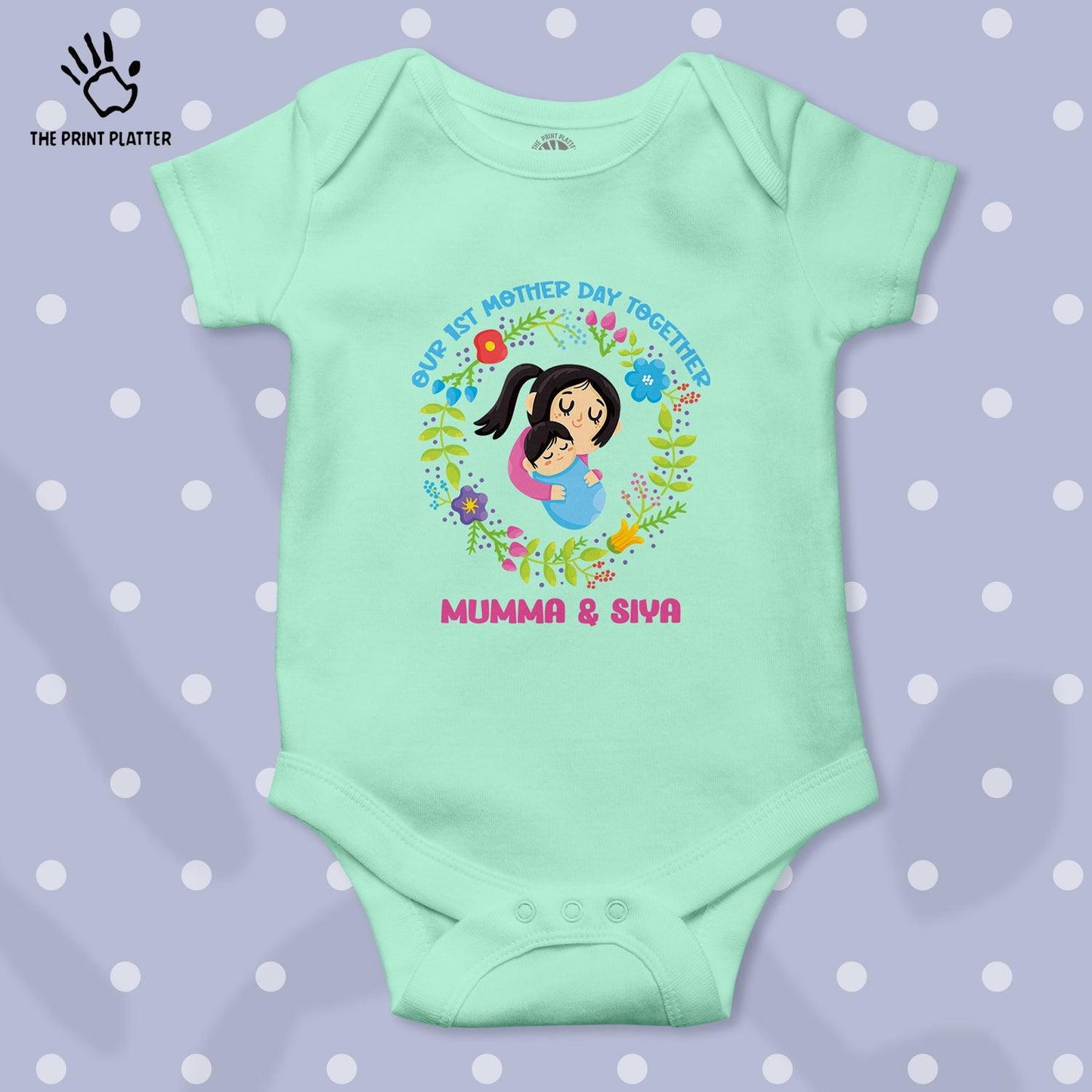 Our First Mother's Day Togather Mumma And Siya Unisex Half Sleeve Romper