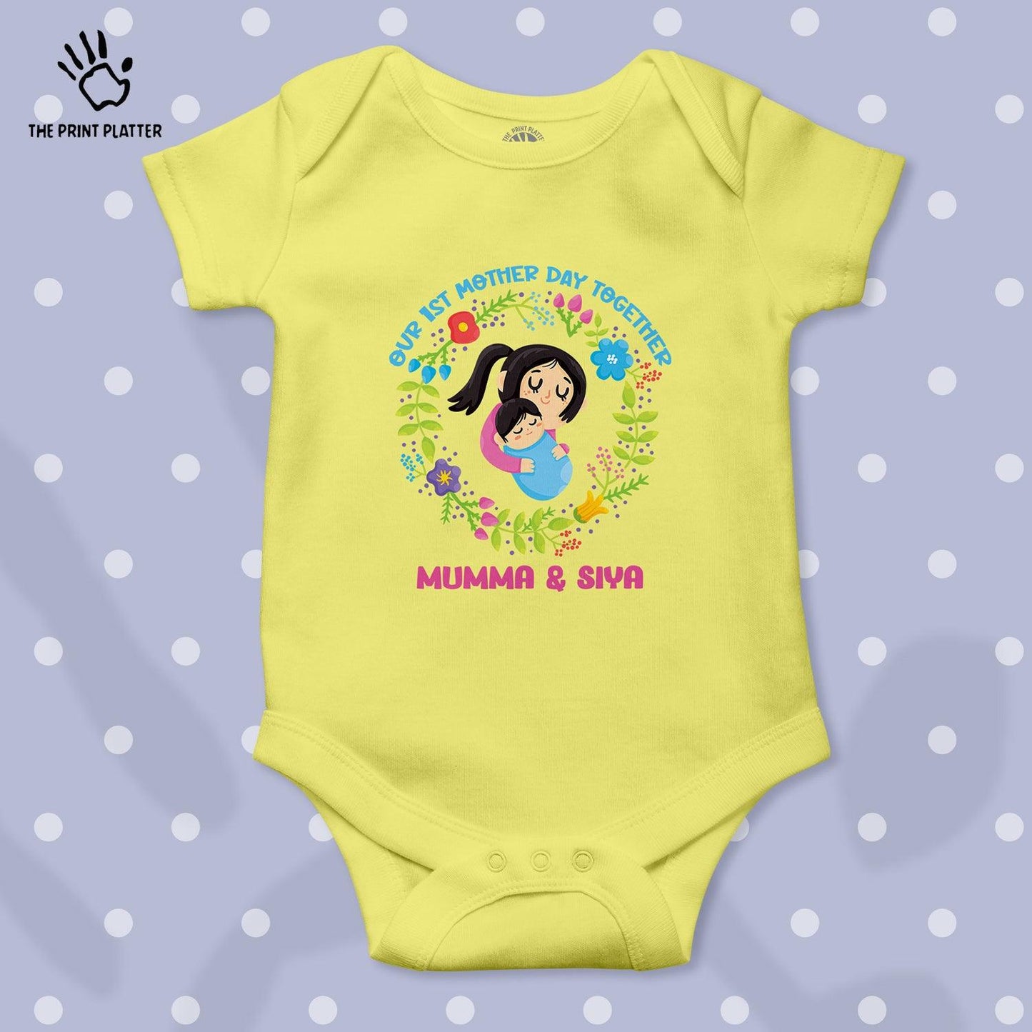 Our First Mother's Day Togather Mumma And Siya Unisex Half Sleeve Romper