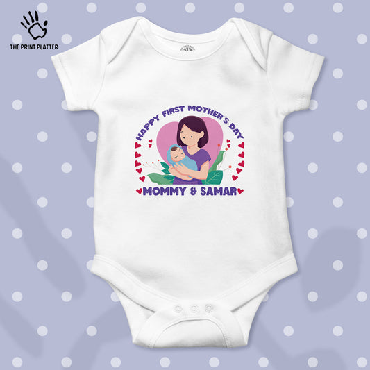 Happy First Mother's Day Mommy And Samar Unisex Half Sleeve Romper