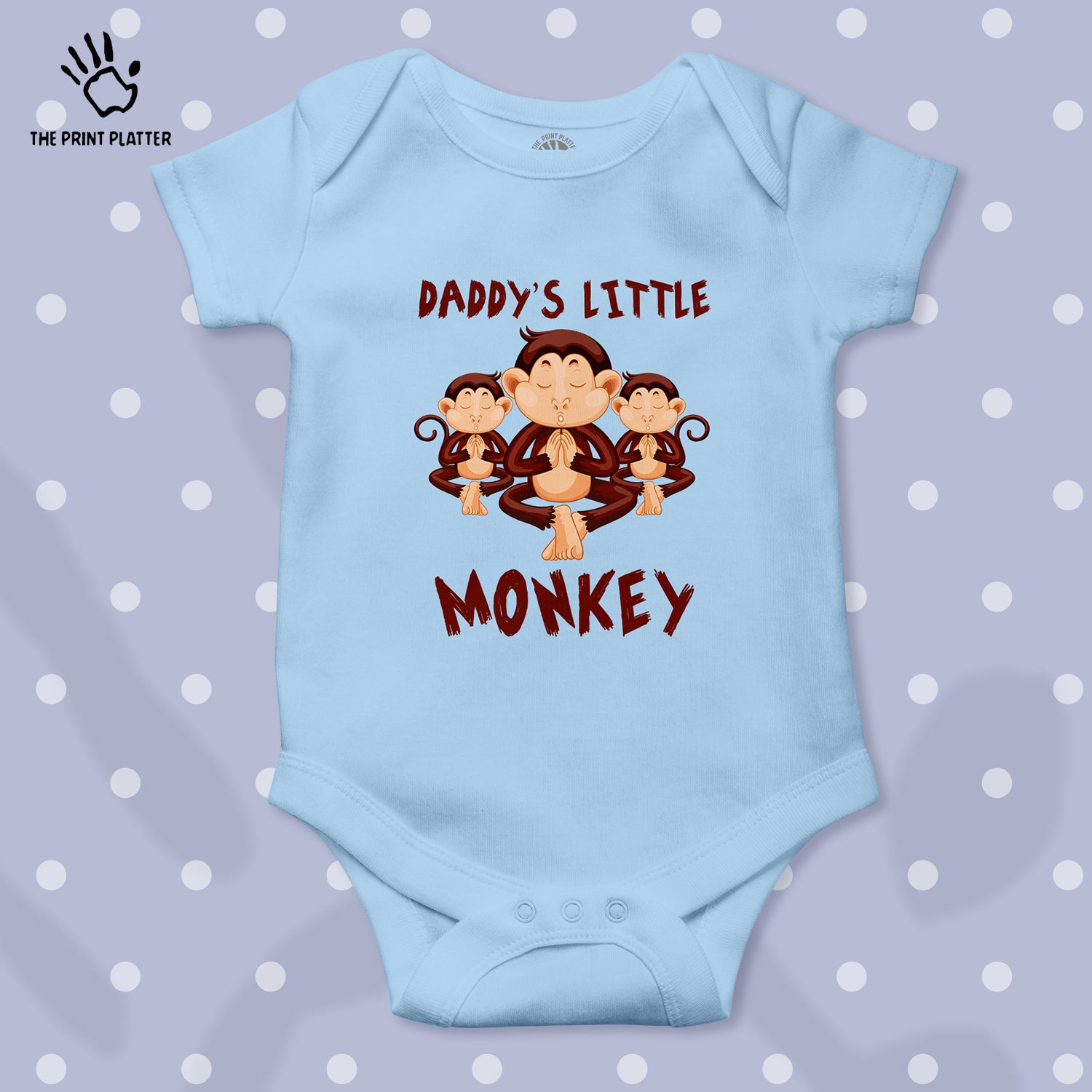 Daddy's Little Monkey Unisex Half Sleeve Romper