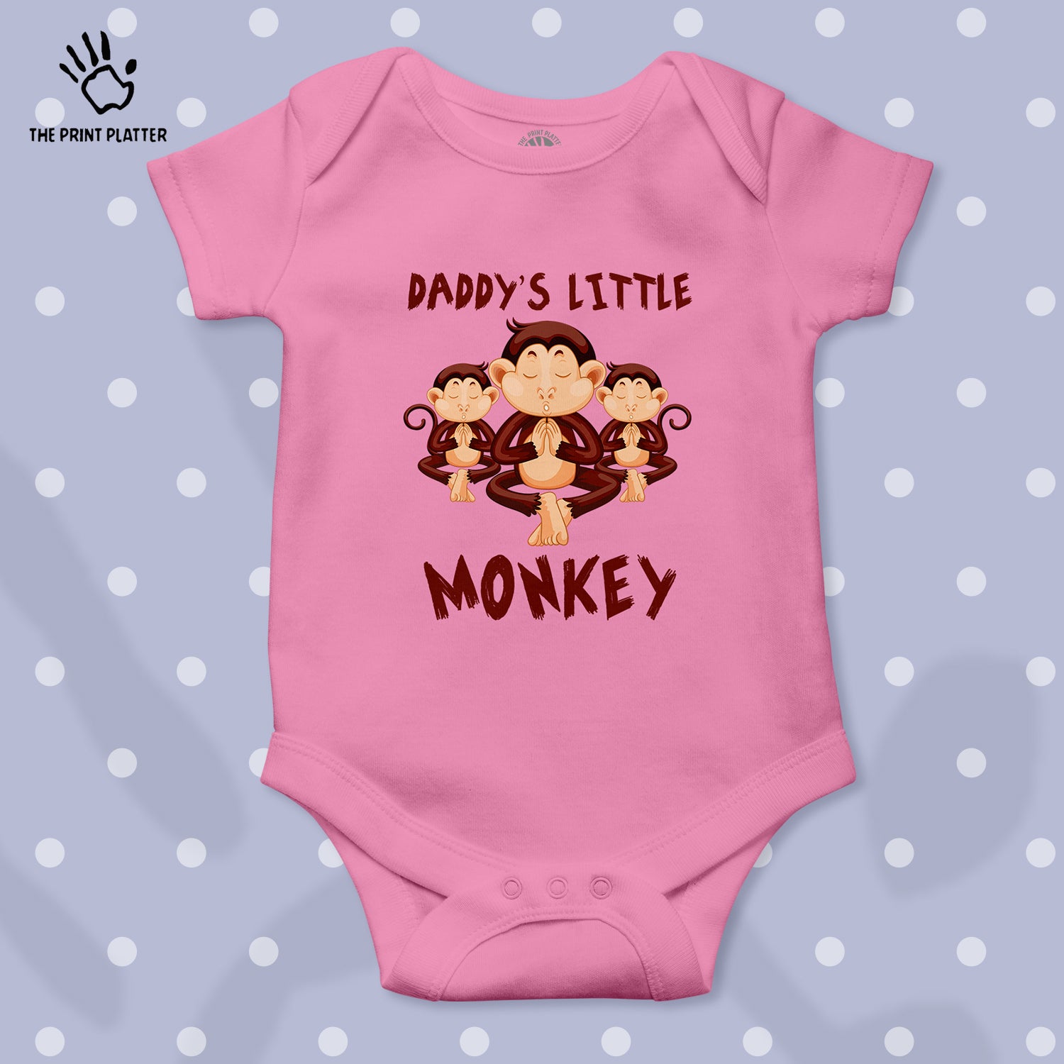 Daddy's Little Monkey Unisex Half Sleeve Romper