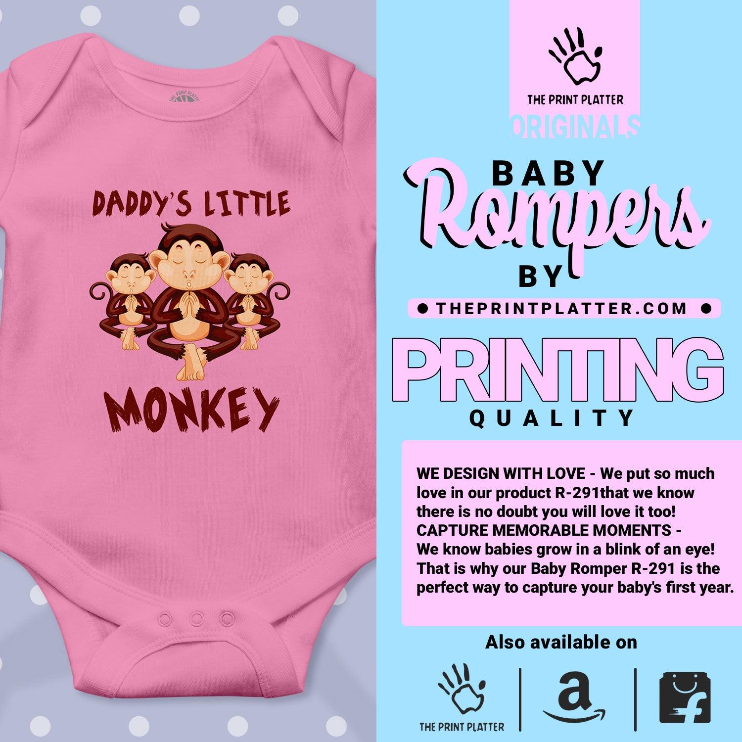 Daddy's Little Monkey Unisex Half Sleeve Romper