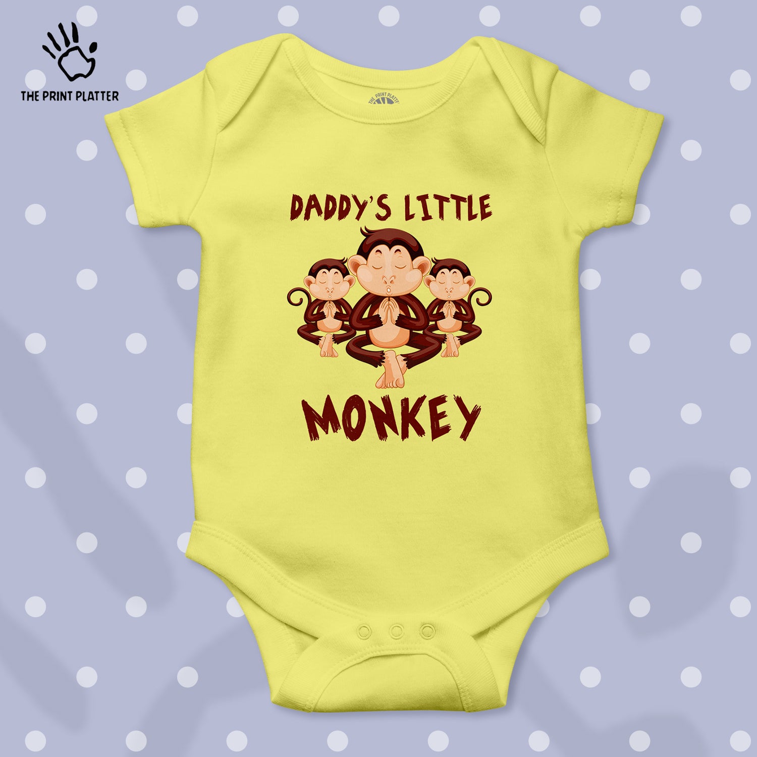 Daddy's Little Monkey Unisex Half Sleeve Romper