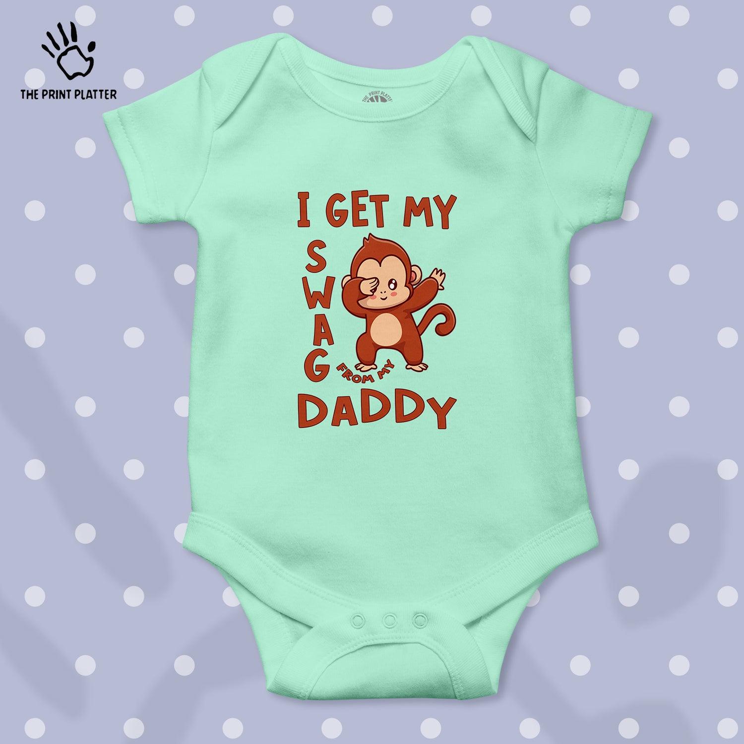 I Get My Swag From My Daddy Unisex Half Sleeve Romper