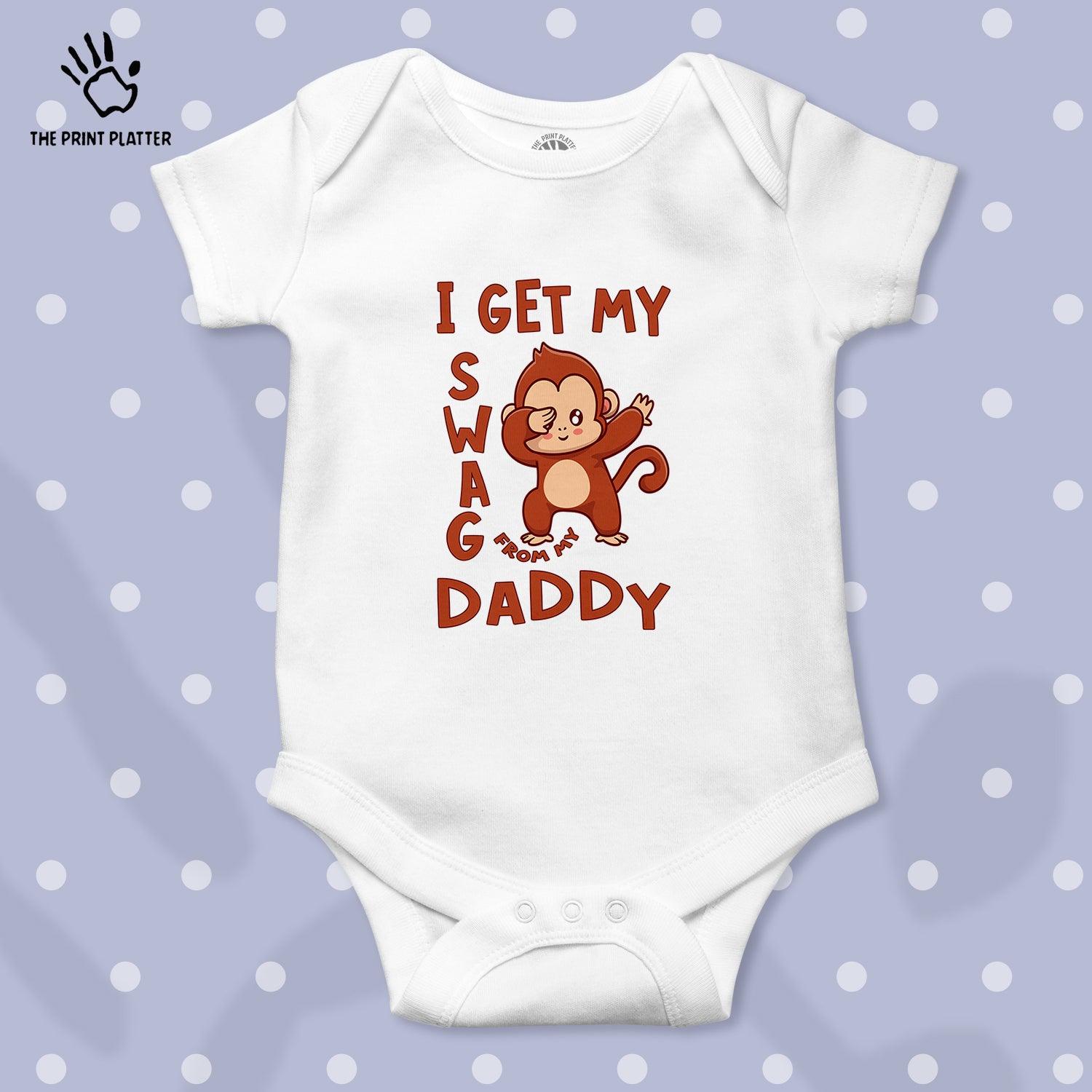 I Get My Swag From My Daddy Unisex Half Sleeve Romper