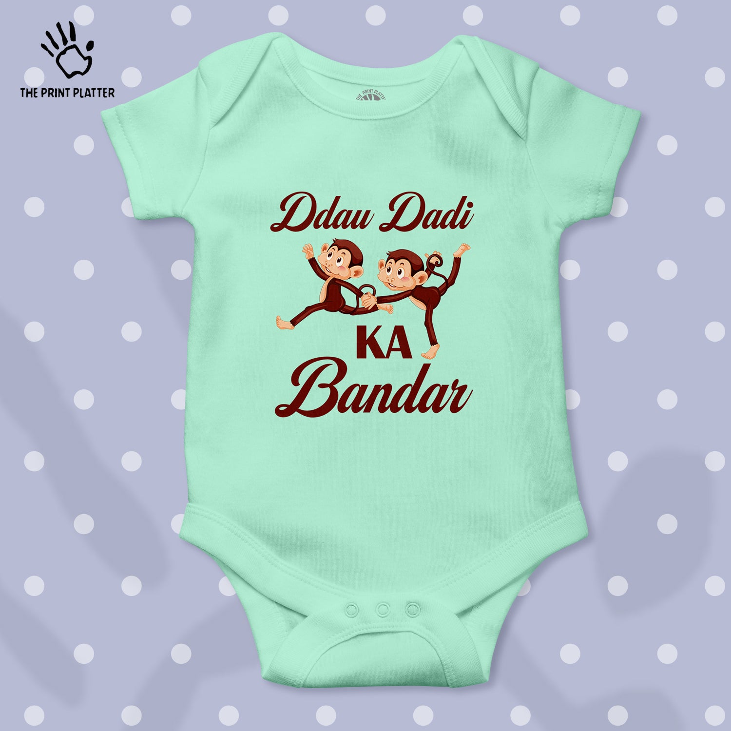 Dadu Dadi ka Bandar Romper green