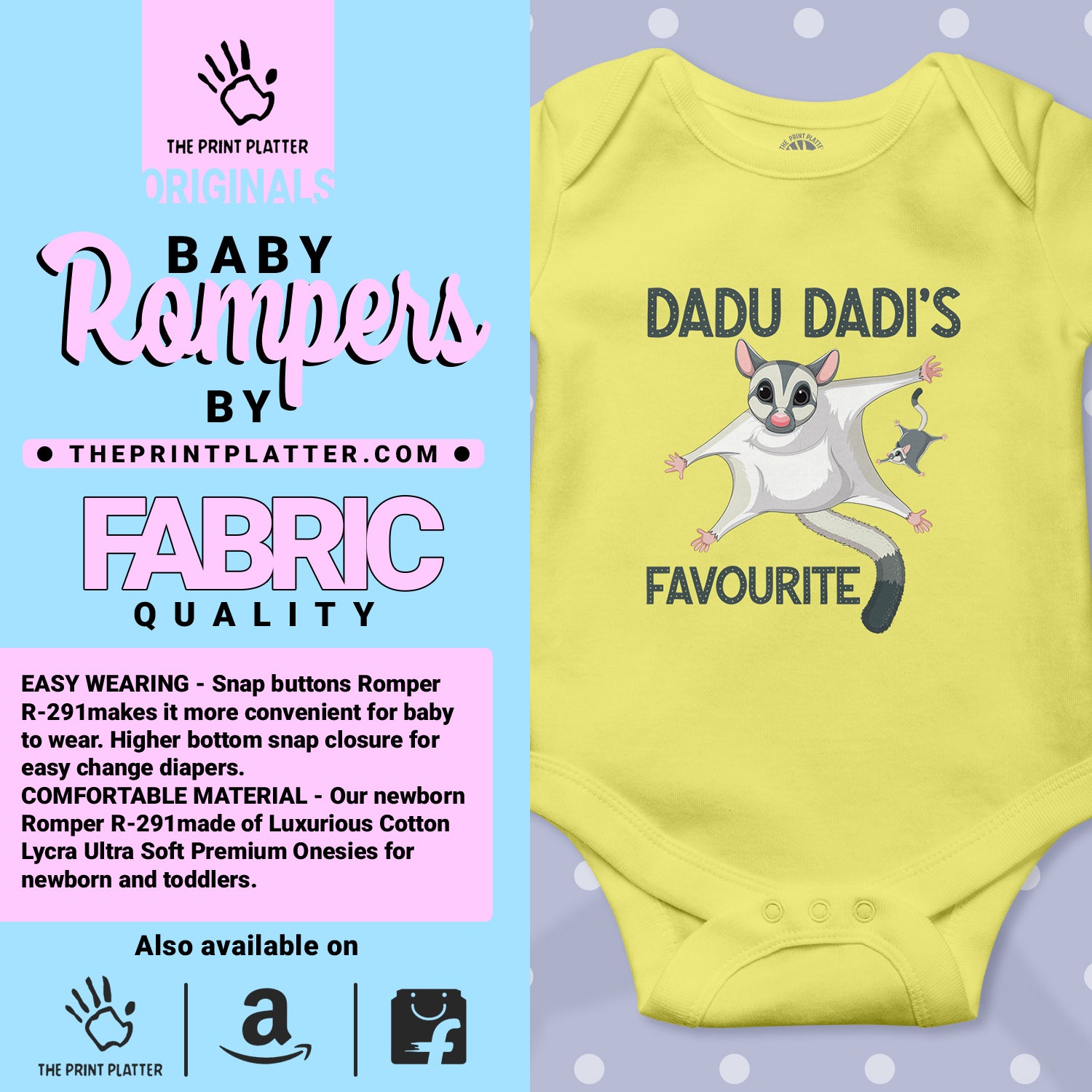 Dadu Dadi's Favourite Unisex Half Sleeve Kiddo Romper