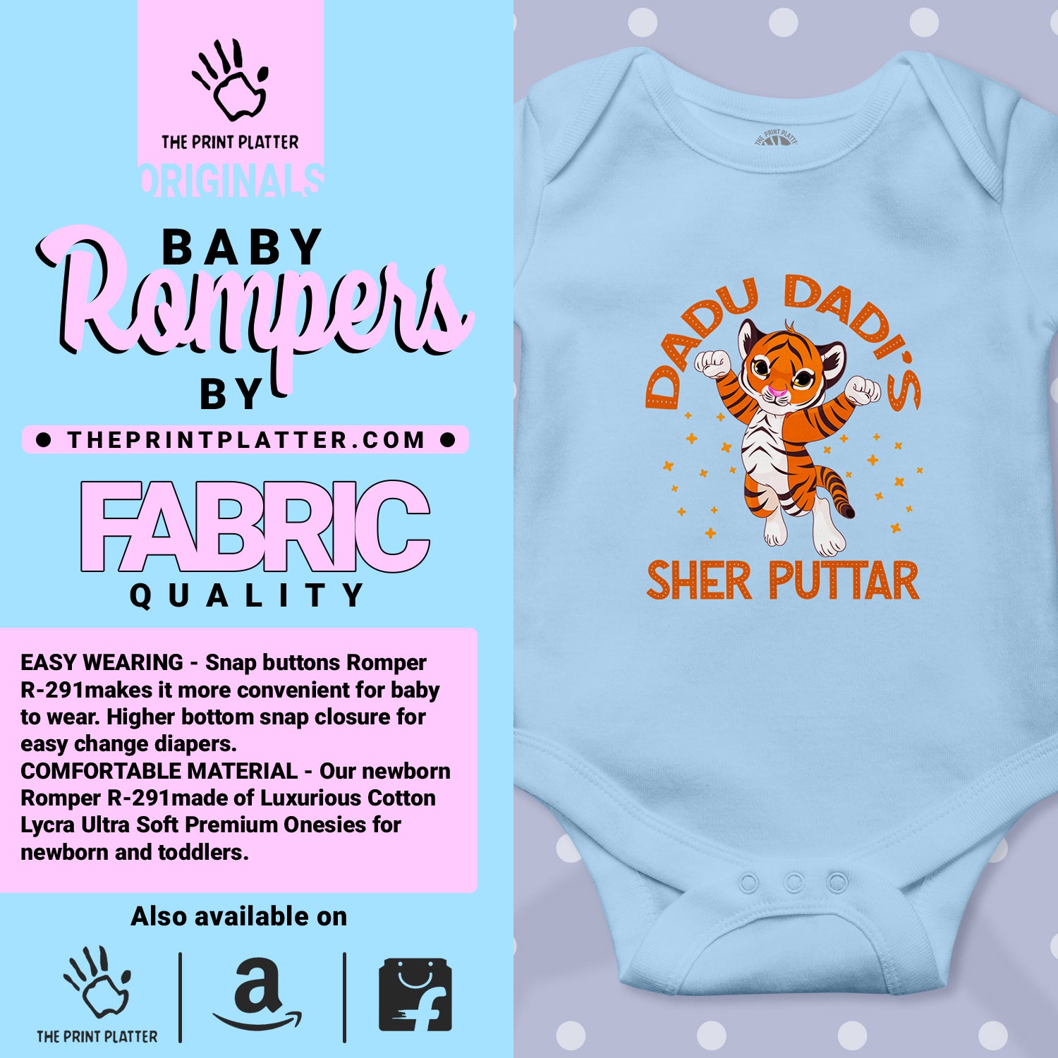 DADU DADI'S SHER PUTTER unisex half sleeve romper