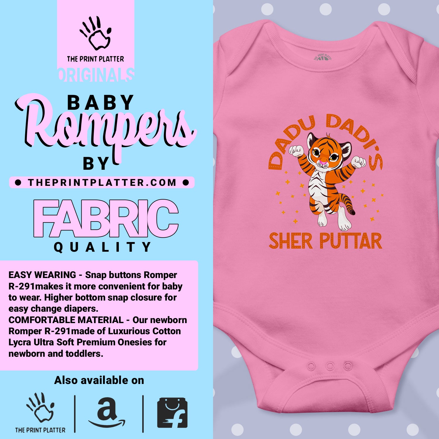 DADU DADI'S SHER PUTTER unisex half sleeve romper