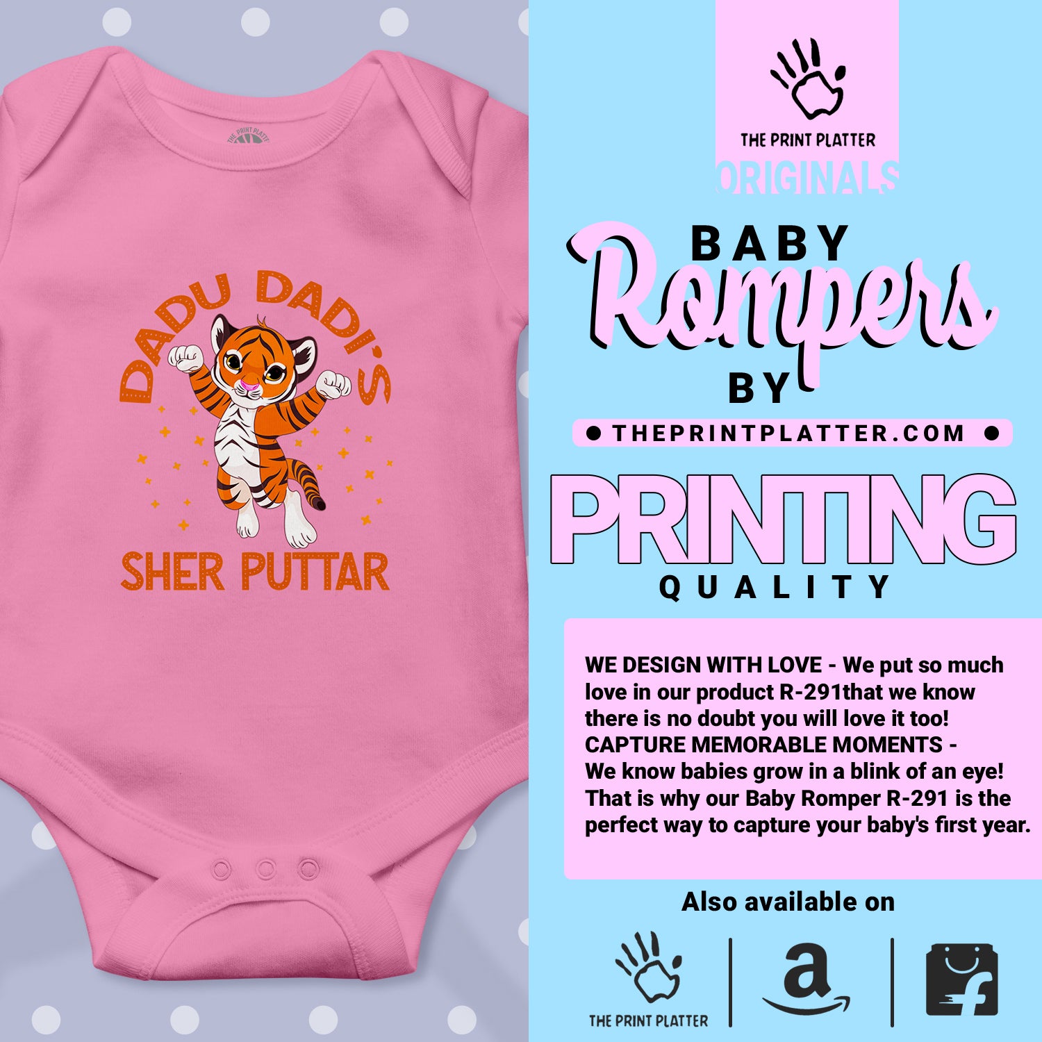 DADU DADI'S SHER PUTTER unisex half sleeve romper
