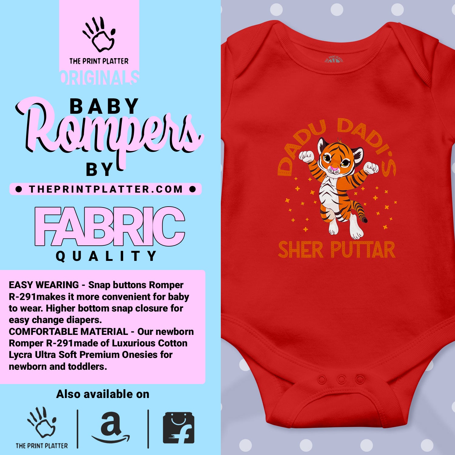 DADU DADI'S SHER PUTTER unisex half sleeve romper