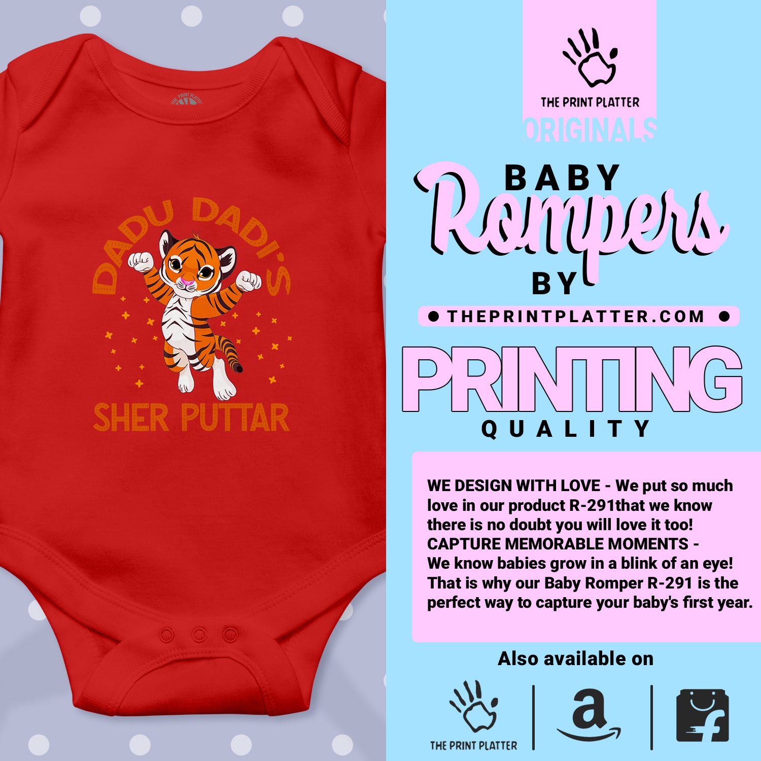 DADU DADI'S SHER PUTTER unisex half sleeve romper