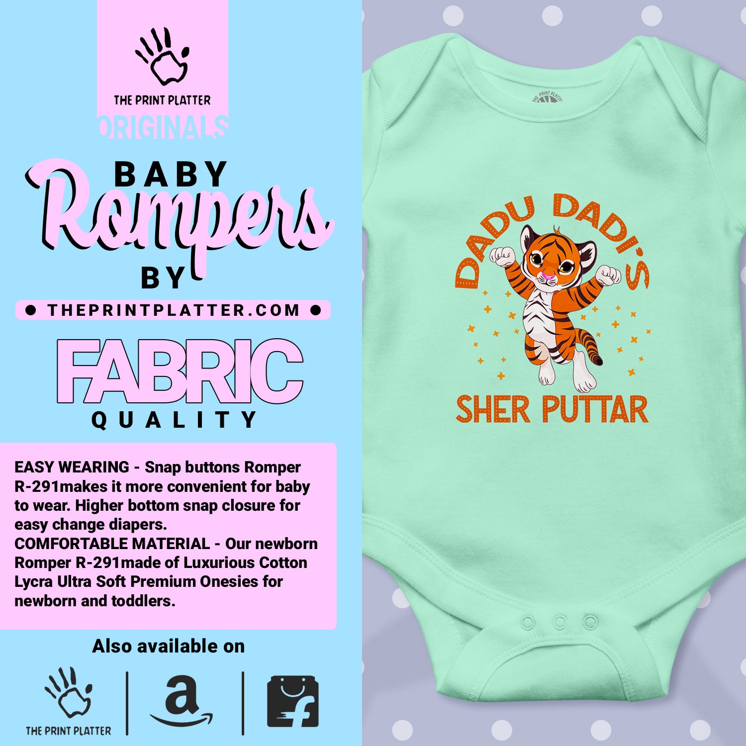DADU DADI'S SHER PUTTER unisex half sleeve romper