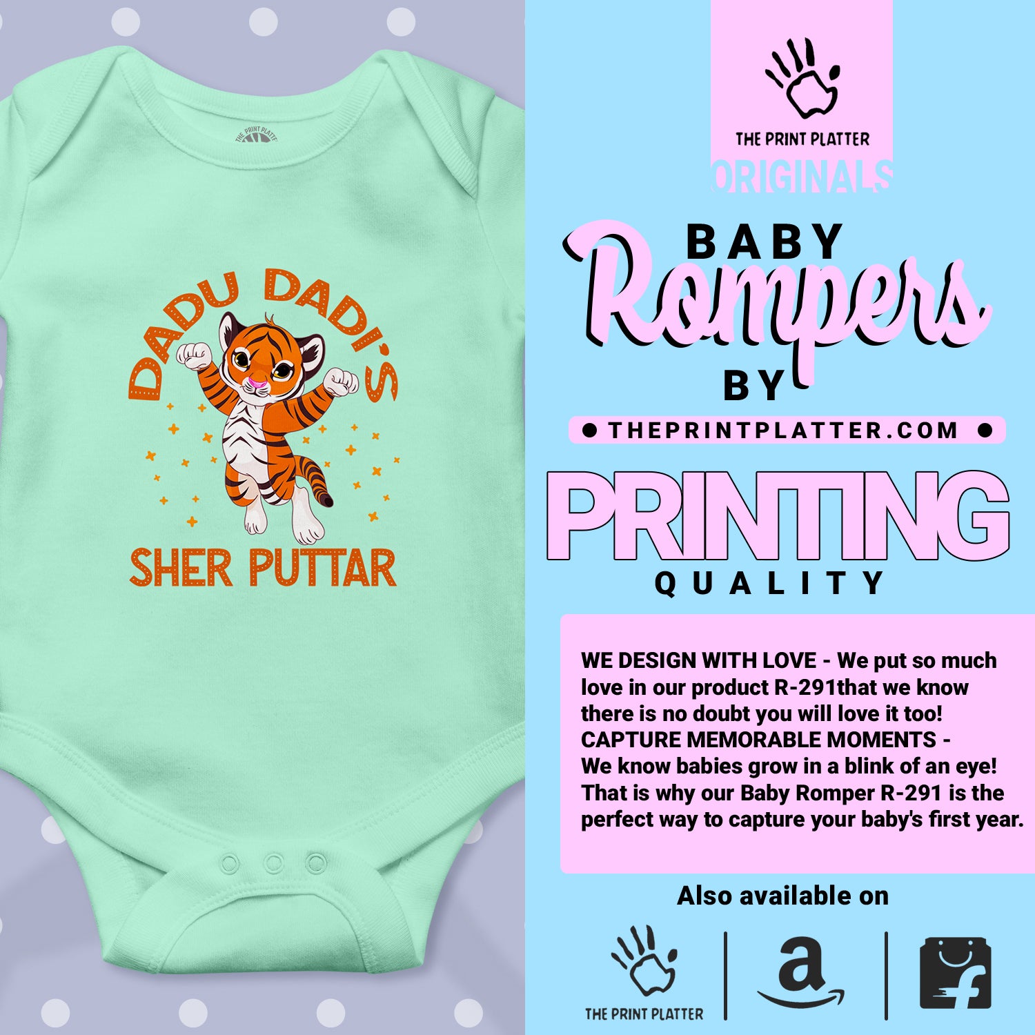 DADU DADI'S SHER PUTTER unisex half sleeve romper
