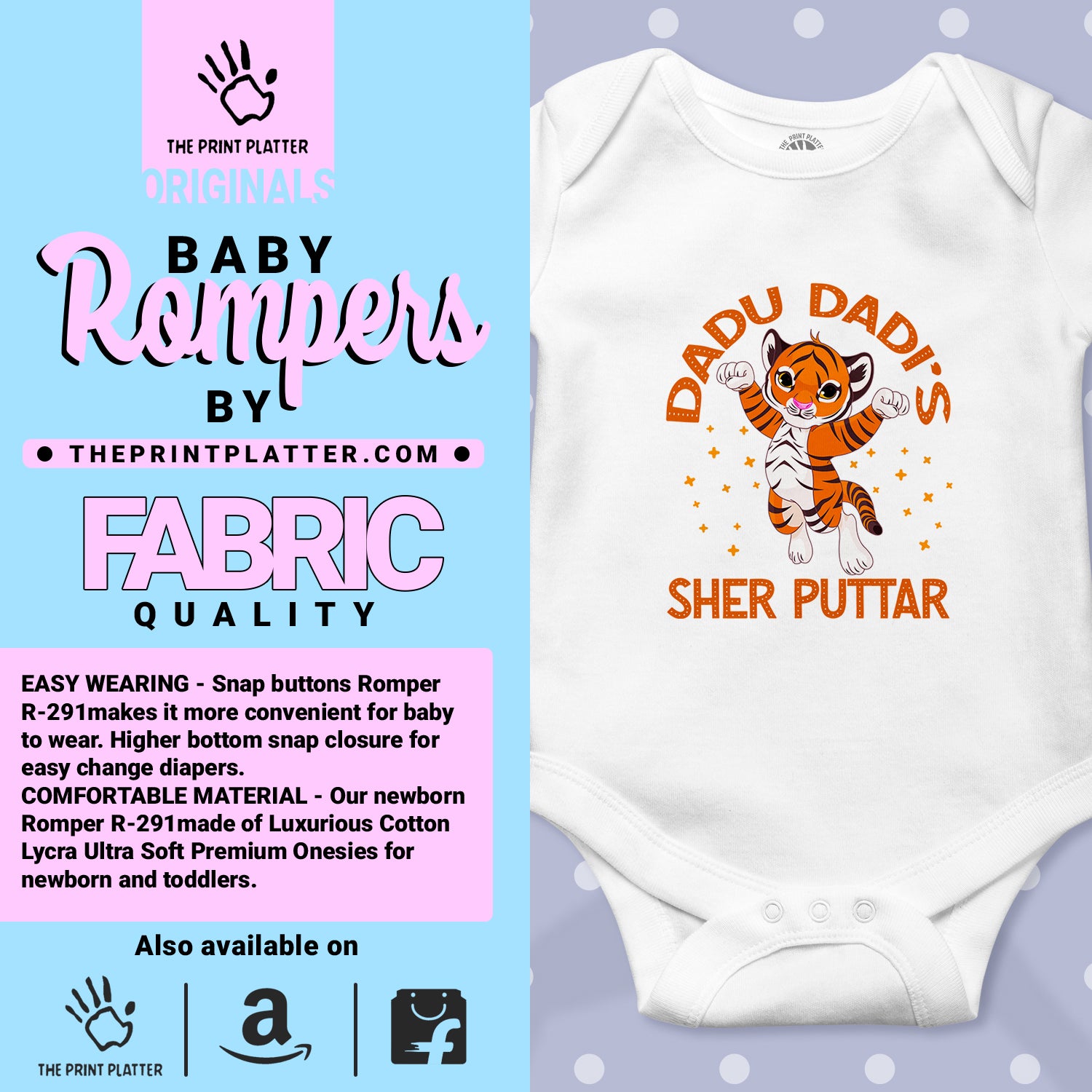 DADU DADI'S SHER PUTTER unisex half sleeve romper