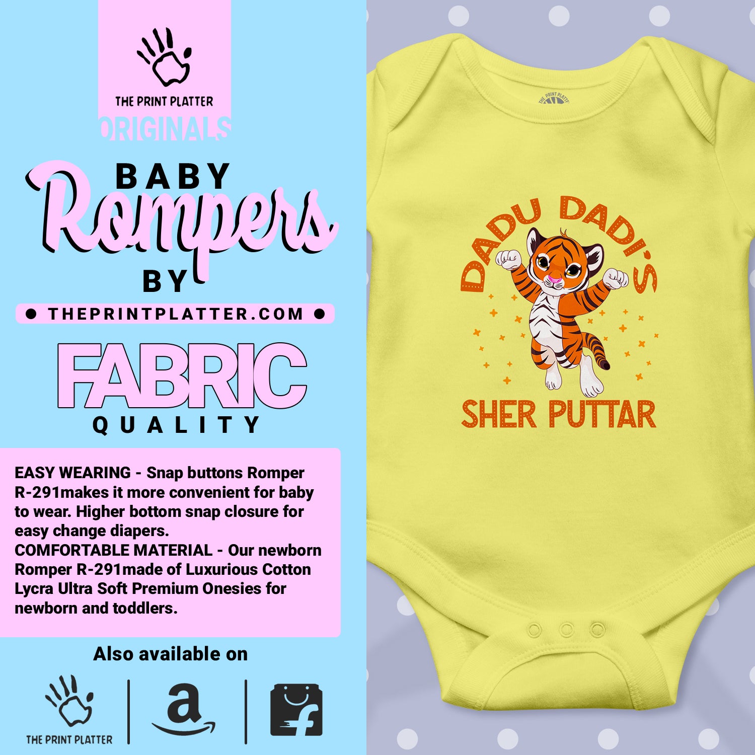 DADU DADI'S SHER PUTTER unisex half sleeve romper