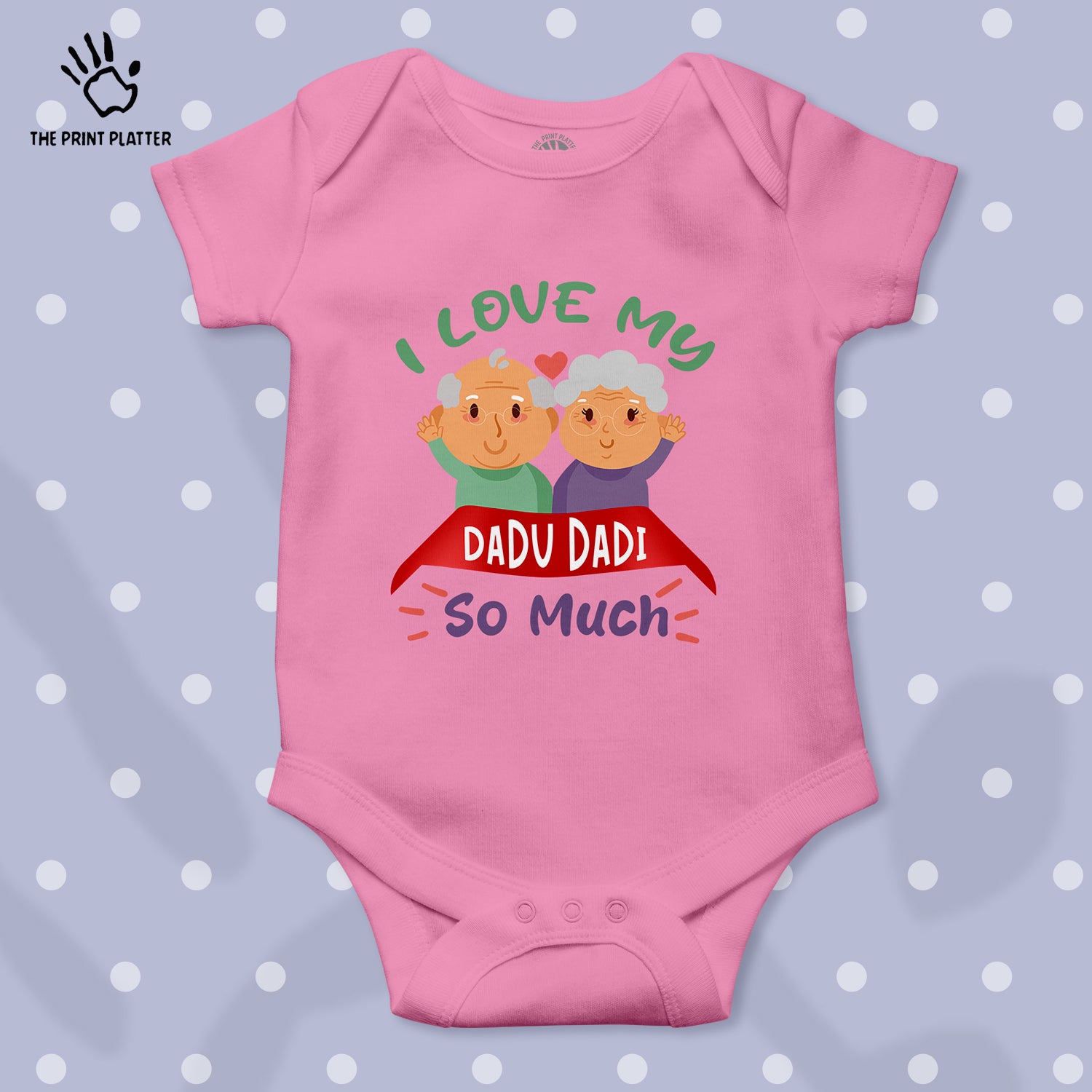 I Love My Dadu Dadi So Much Unisex Half Sleeve Romper