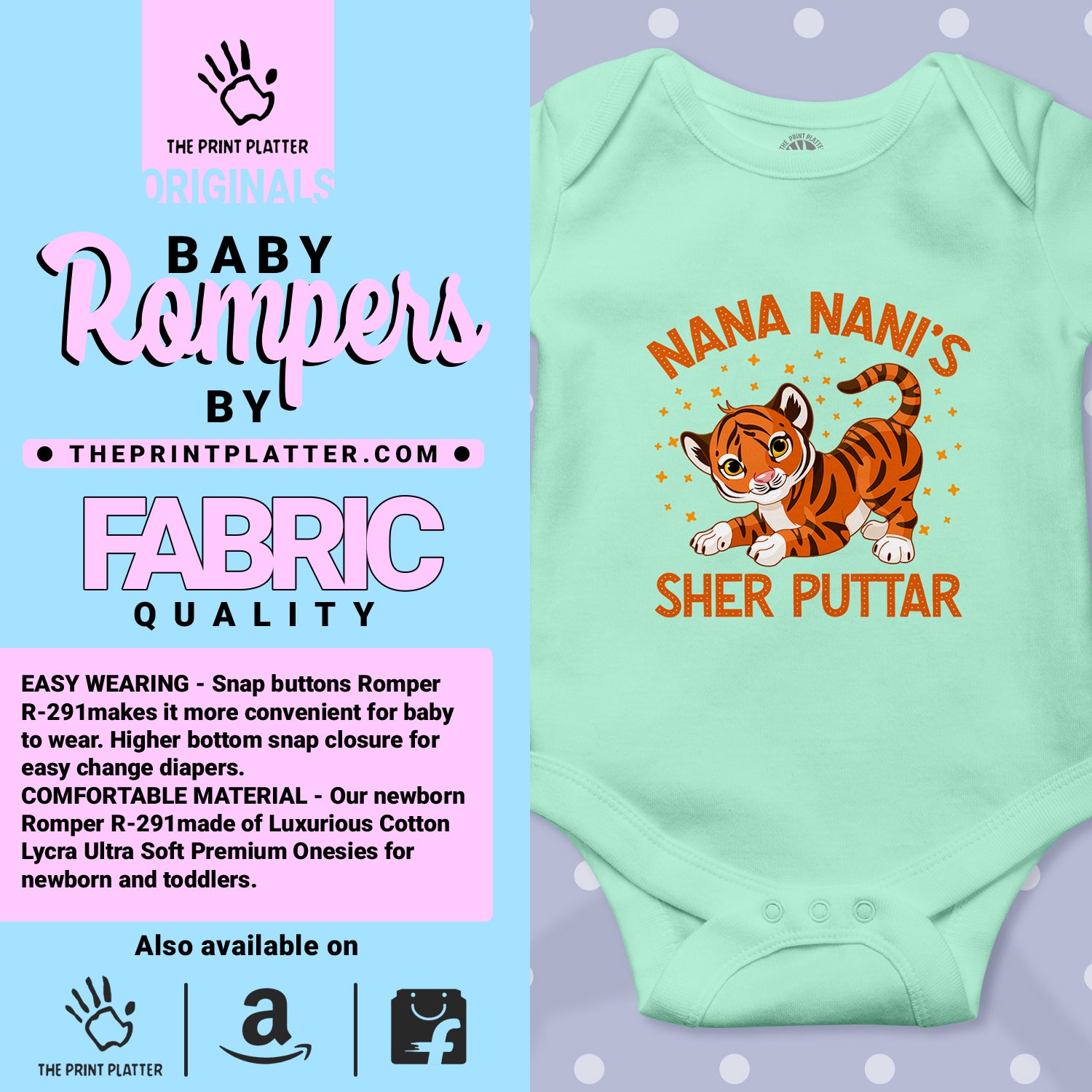 NANU NANI'S SHER PUTTER unisex half sleeve romper